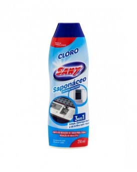 SAPONÁCEO CREMOSO COM CLORO SANY 250ML